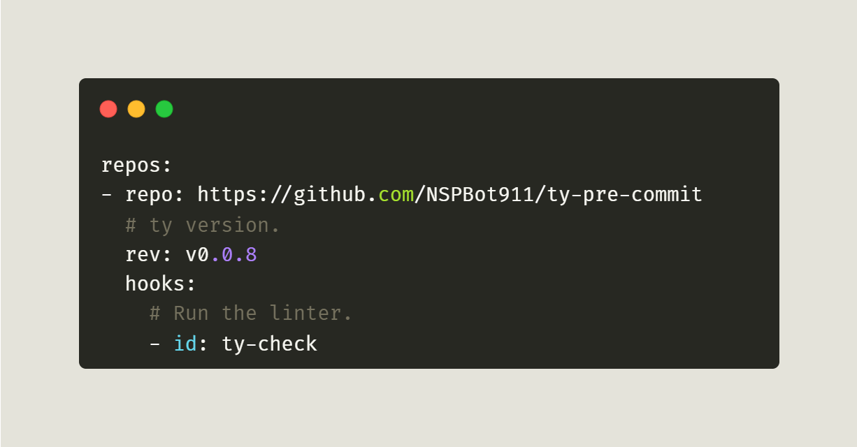 Using ty in pre-commit