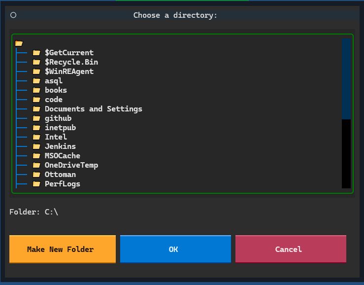 Textual cogs - Directory Dialog