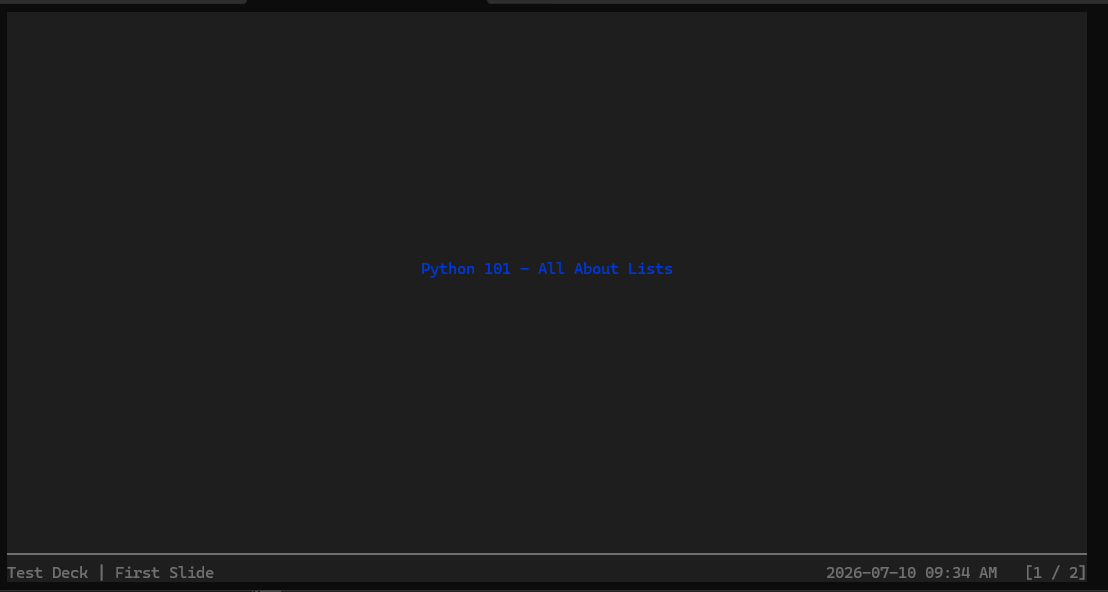 Spiel简介 - 在终端中使用Python创建演示文稿